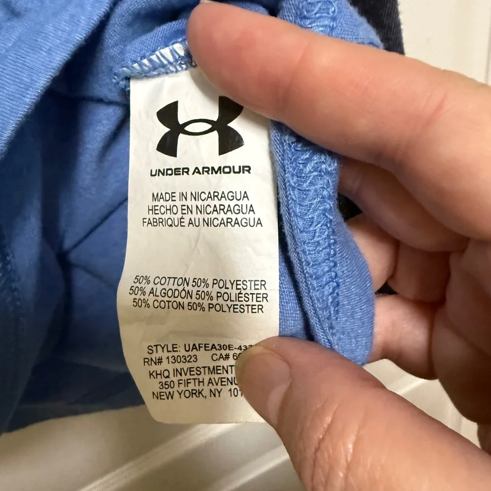 Under Armour Kids Blue Raglan Long Sleeve Logo Tee Shirt UAFEA30E-433 7 Baseball